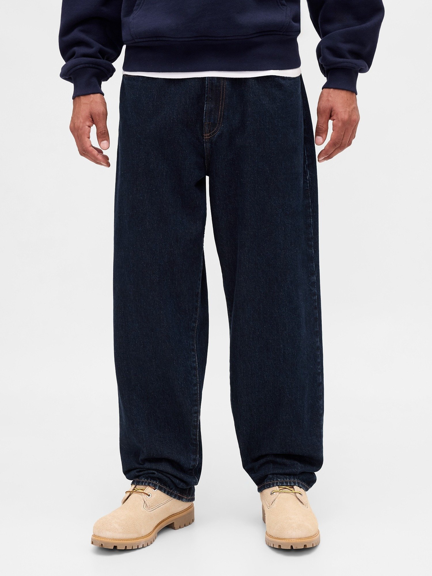 GAP SUPER BAGGY DENIM 28 ／32【DARK RINSE】 GAP BAGGY FIT RINSE - Loose Jeans - dark rinse/dark-blue denim