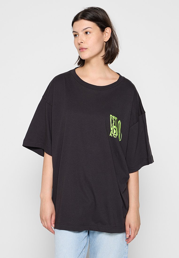 Replay T-shirt print zwart