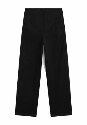 Massimo Dutti WIDE-LEG WITH NO WAISTBAND  - Trousers - black
