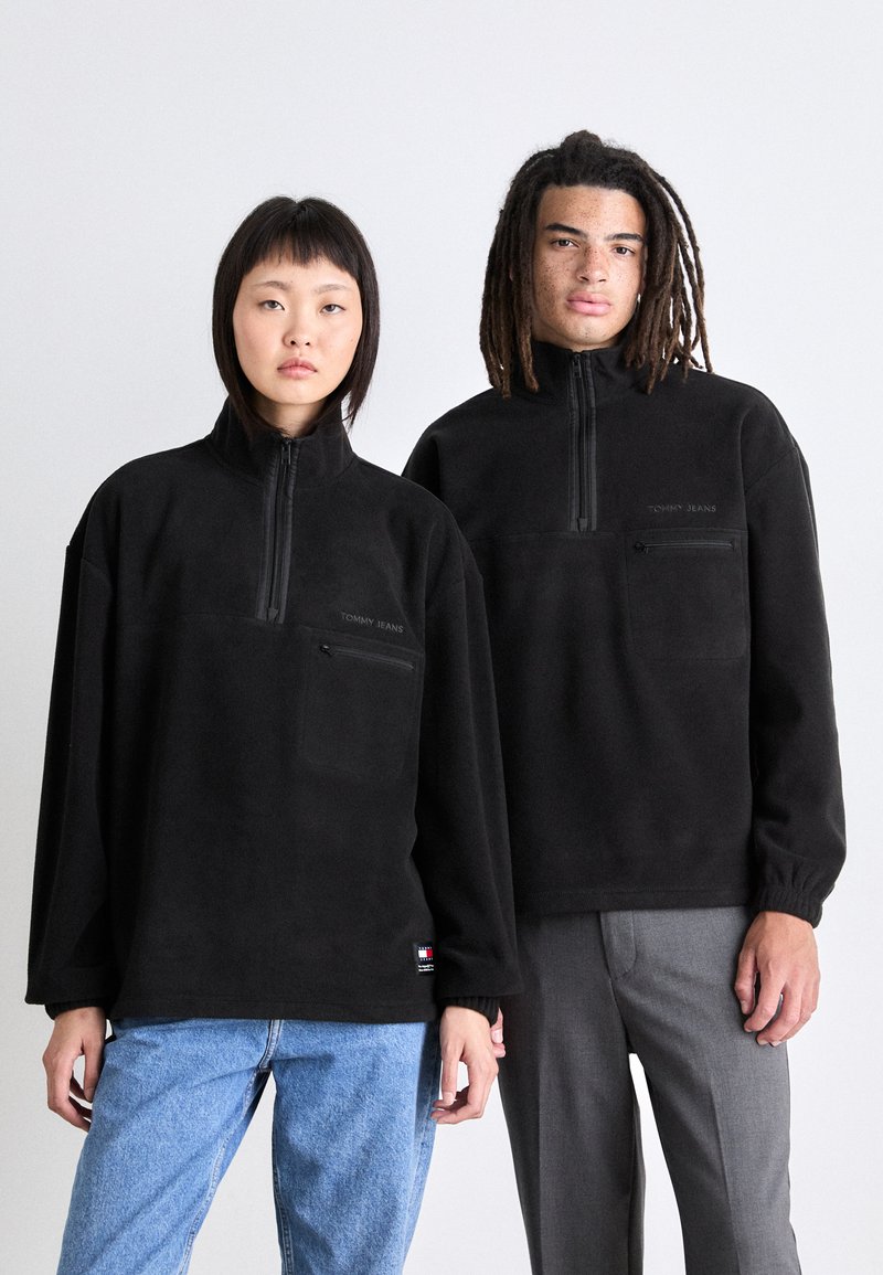 Tommy Jeans ZIP UNISEX - Suéter de forro polar - black
