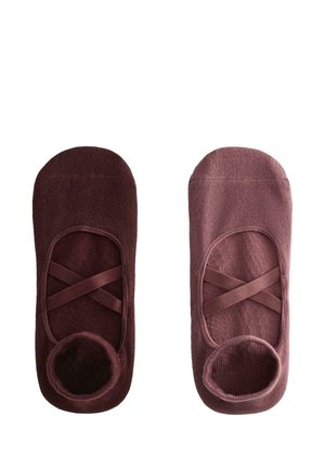 2 PAIRS OF YOGA AND PILATES WITH CROSSOVER STRAPS - Socquettes - mauve