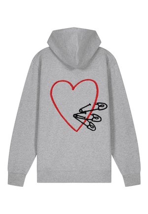 PINS BACK EMBROIDERY - Sweatjacke - grey