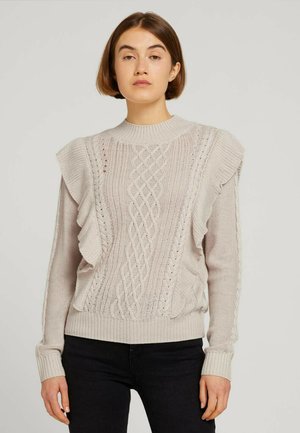 MUSTER UND RÜSCHEN - Jumper - cold beige