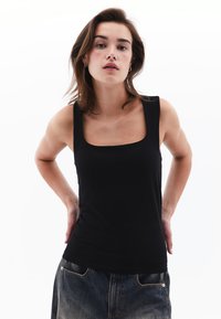 SQUARE NECK SINGLET - Top - black