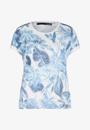 FLORALEM ALLOVER MUSTER UND RUNDHALSAUSSCHNITT - Print T-shirt - hellblau