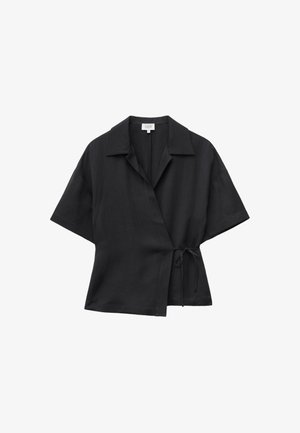 & OTHER STORIES, & OTHER STORIES WRAP SHORT-SLEEVE SHIRT - Blúzka - black