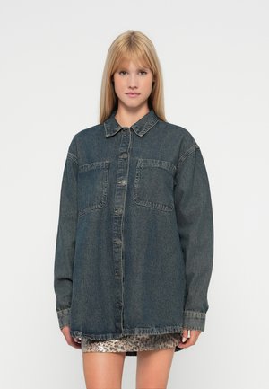 NMALVA SHIRT - Blúzka so zapínaním na gombíky - dark blue denim