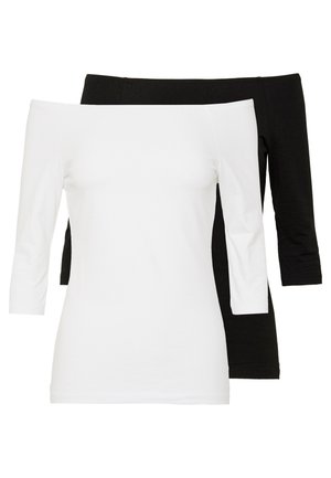 2 PACK - Bluzka z długim rękawem - white/black