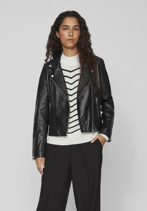 VILA Chaqueta de cuero - black