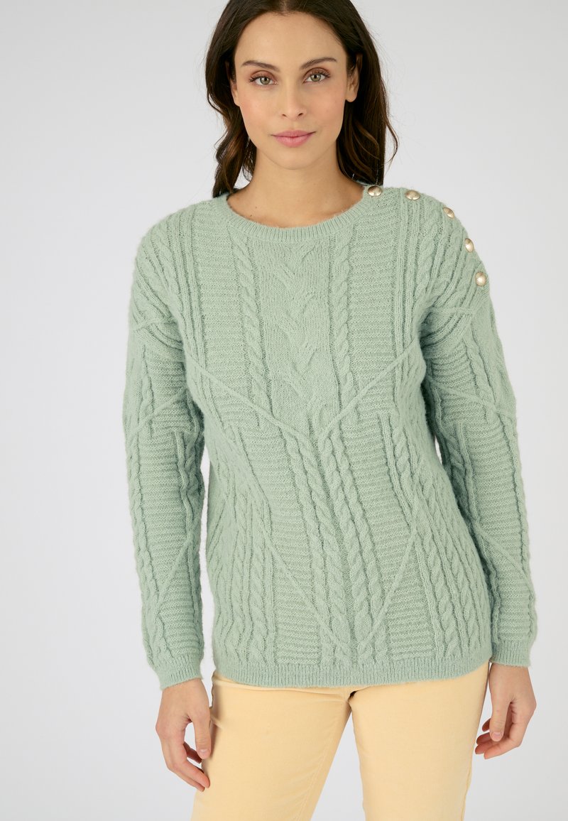 Damart À TORSADES ET BOUTONS  - Pullover - vert jade