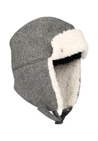 HERRINGBONE BEANIE - Megzta kepurė - black