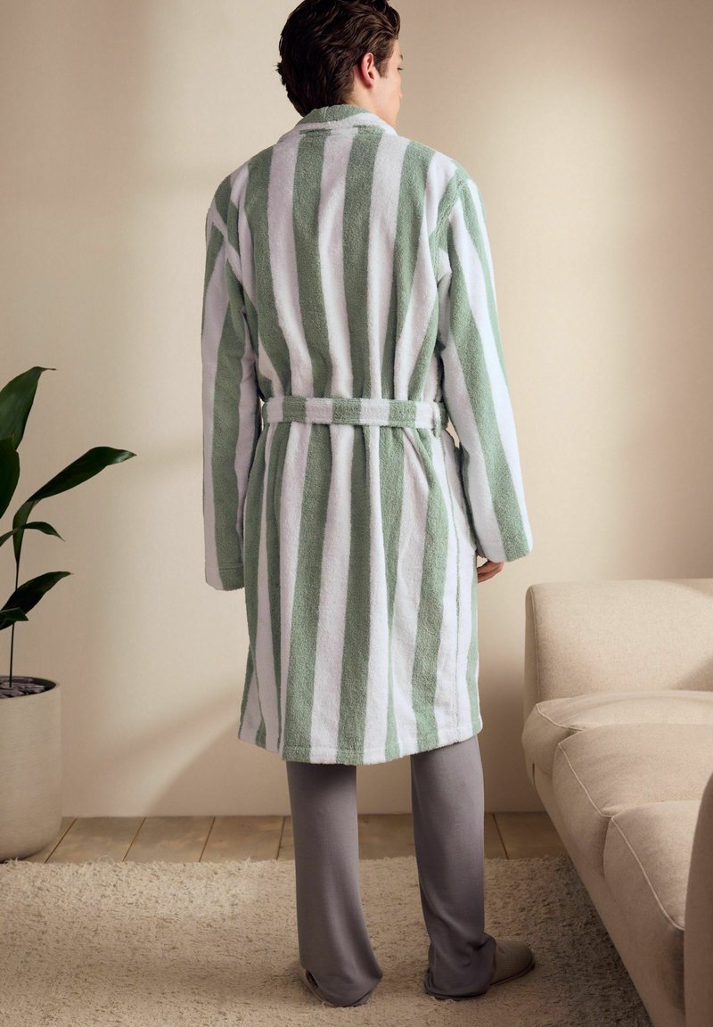 slim fit dress slacks Chelsea Peers Cotton Towelling Stripe Dressing Gown main image 1