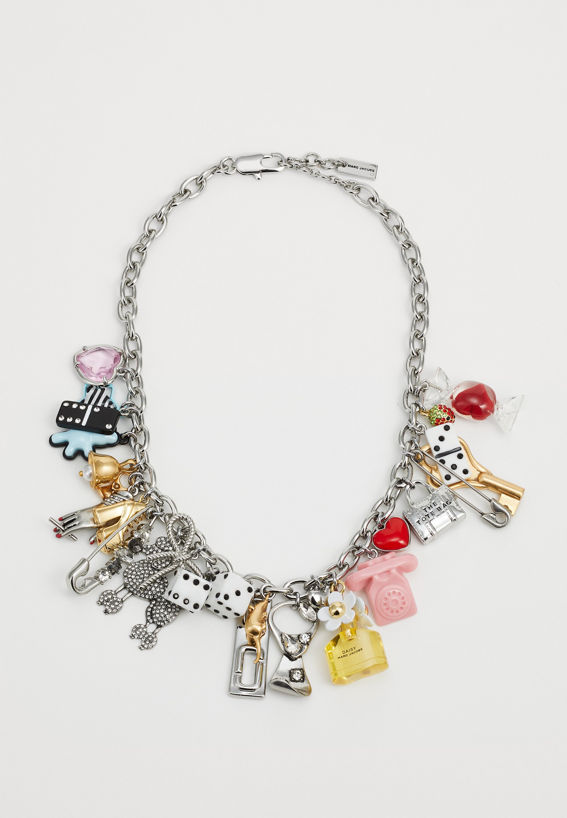 MARC JACOBS STICKER STATEMENT NECKLACE - Necklace - silver 