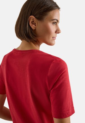 Cecil, BASIC T-SHIRT MIT V-NECK - T-shirt basique - tamarillo red