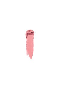 Texture de crème rose avec une finition mate, appliquée en échantillon. Surface lisse avec un léger éclat, montrant un bord supérieur arrondi.