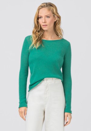 CARINA MIT ROLLSÄUMEN - Strickpullover - aqua green