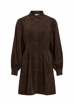 VILA, ETUIKLEID VICORDU CORDUROY - Robe chemise - coffee bean