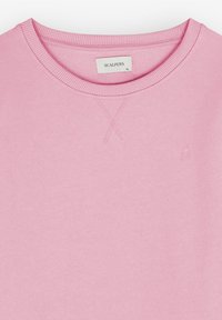 Rosa Sweatshirt mit geripptem Kragen und Bündchen, versehen mit einer dezenten Logo-Stickerei. Hergestellt aus weichem Stoff mit glatter Oberfläche.