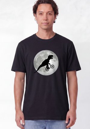 watapparel, FLYING TREX UNISEX - Print T-shirt - black