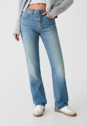 Jeans Straight Leg - mottled blue