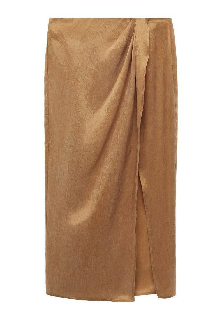 Mango Wikkelrok bruin