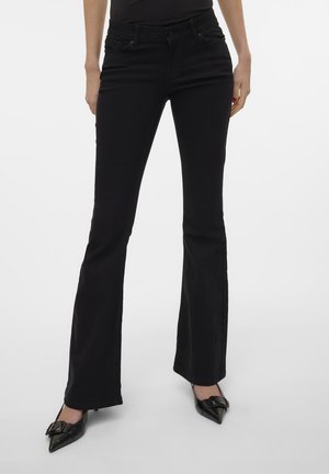 VMSIGI FLARED JEANS  - Bootcut jeans - black denim