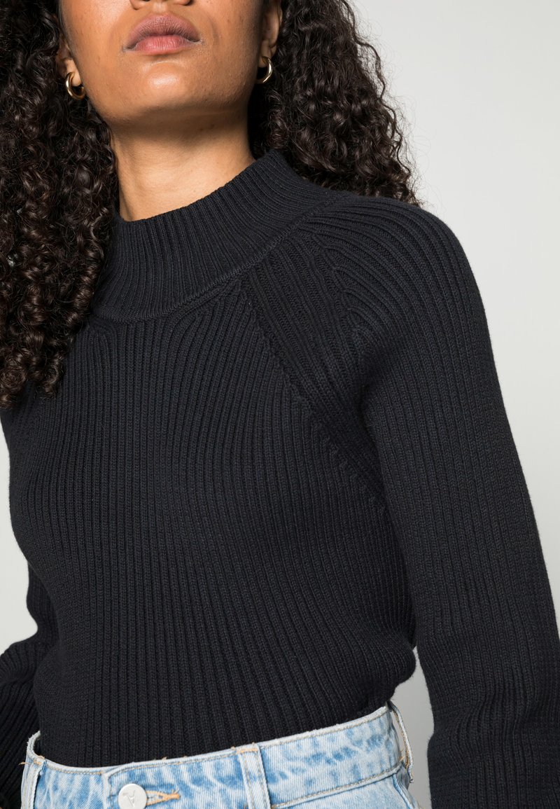 Damen Strickjacken | edc by Esprit MOCKNECK Strickpullover black/schwarz - XO69593 Damen Strickjacken | edc by Esprit MOCKNECK Strickpullover black/schwarz - XO69593