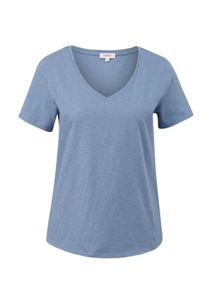 s.Oliver MIT V-AUSSCHNITT - T-shirt basic - blassblau