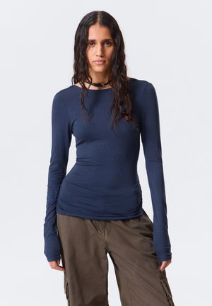 OPEN BACK LONGSLEEVED TOP - Pikkade varrukatega topp - dark blue