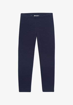 Marineblaue Leggings aus weichem, dehnbarem Material. Verfügt über einen breiten, elastischen Bund mit einfachen Nähdetails und einer figurschmeichelnden Silhouette.