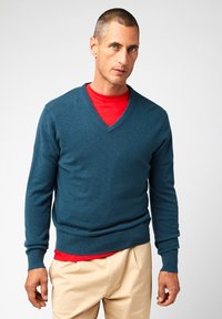 Rodier V-NECK - Strickpullover - bleu