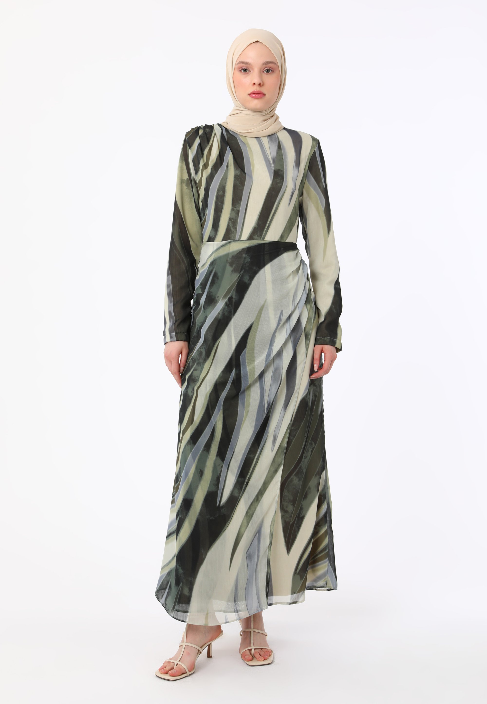 chiffon long sleeve maxi dress Pearl Chiffon Long Sleeve Maxi Dress – Precious Noor