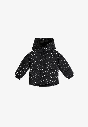 HOODED POLKA DOT PRINTED - Abrigo de invierno - black