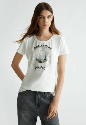 LIU JO WITH RHINESTONES - T-shirt imprimé - white