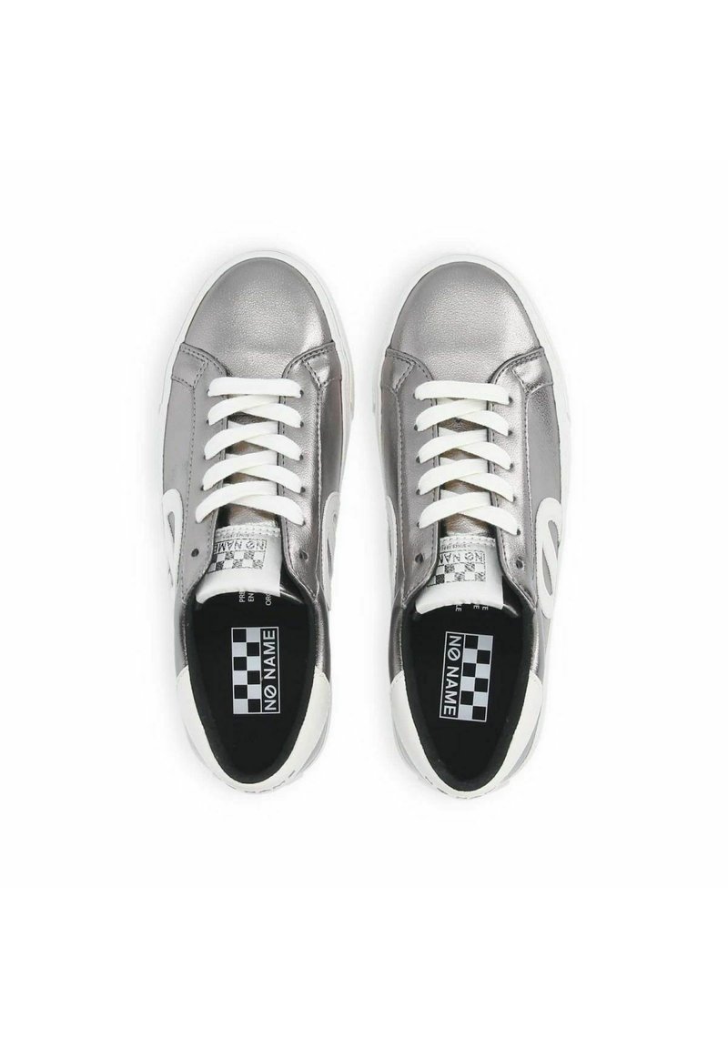 Chaussures Plates à Lacets Femme - Cuir Gris Argenté - Taille 40 (sans Marque)