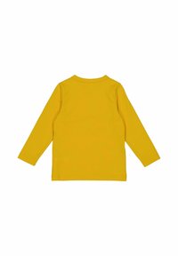 Halenka s dlouhými rukávy a kulatým výstřihem v jednolité žluté barvě z bavlny. Má hladkou texturu a standardní šití. Žádné vzory nebo akcenty nejsou viditelné.