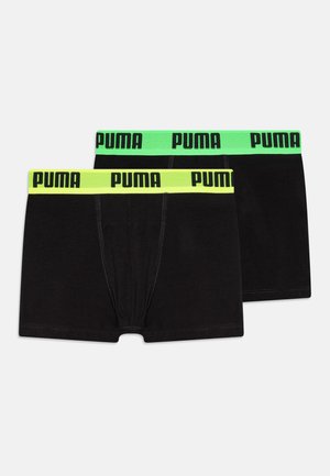 Zwarte boxershorts met een neon groene tailleband met het "PUMA"-logo in het zwart. Zacht materiaal met een strakke pasvorm en modern ontwerp.