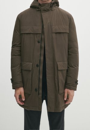 Down coat - dark brown