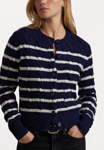 Polo Ralph Lauren LONG SLEEVE - Kardigán - hunter navy/authentic cream
