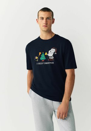 REGULAR FIT - CHRISTMAS GRAPHIC - Trükipildiga T-särk - navy snoopy