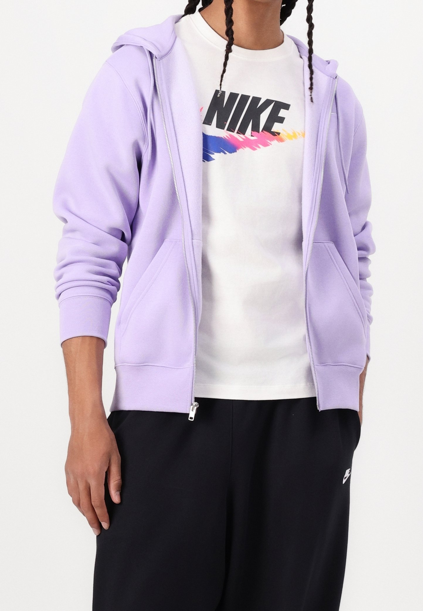 light purple nike zip up hoodie
