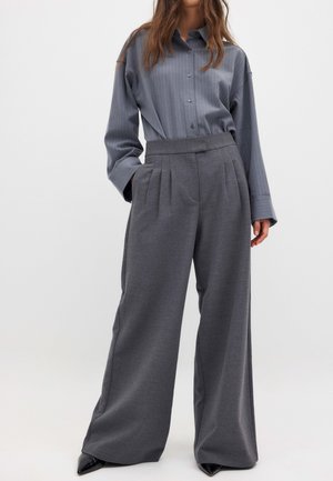 NA-KD, WIDE HIGH WAIST - Nohavice - grey