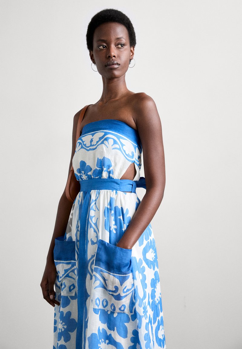 Robe Bustier Sandro En Soie - Taille T1 - Multicolore - Occasion En Très Bon état