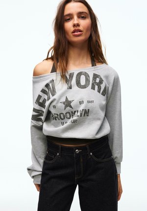 BELTED ASYMMETRIC PRINT - Melegítőfelső - grey