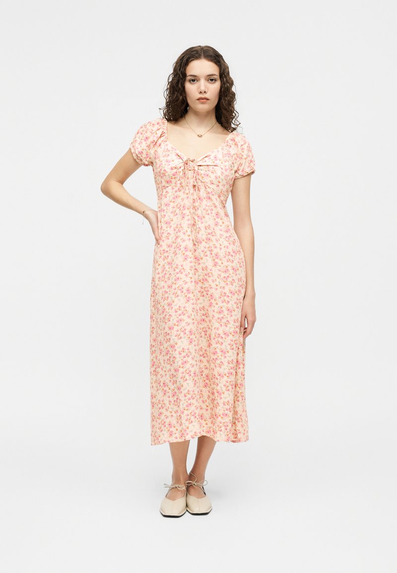 gap pink denim dress Petite TIE PUFF MAXI - Baby denim Color:Blue Textured Dobby Ravelle corset Georgina Bead Sequin A-Line French pink wash