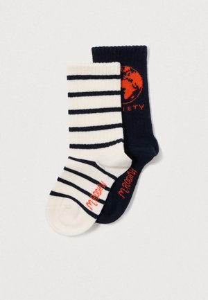 SOCIETY SOCKS 2 PACK UNISEX - Čarape - dark blue/white