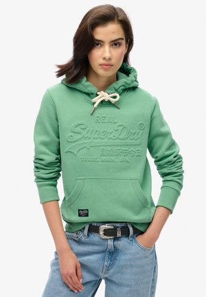 Superdry & Co EMBOSSED GRAPHIC - Felpa con cappuccio - creme de menthe green