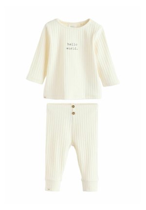 Next, REGULAR FIT - HELLO WORLD 2 PIECE SET - Broek - cream hello world