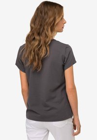 LAURASØN KLEINER KNOTEN V-AUSSCHNITT HALBARM - T-shirt basic - dark gray