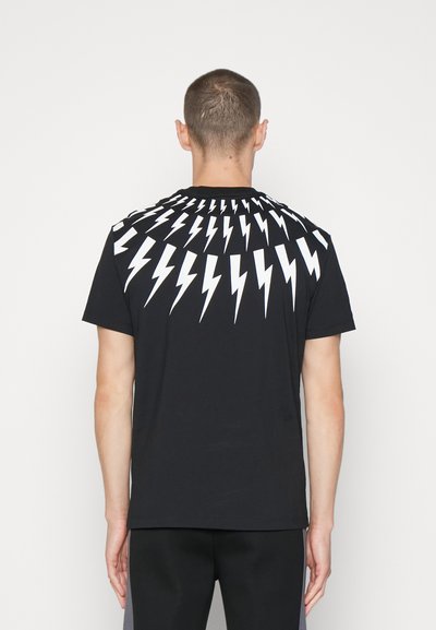 Neil Barrett FAIRISLE THUNDERBOLT SLIM - T-shirt con stampa - black